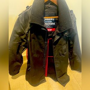 Super dry black trench coat